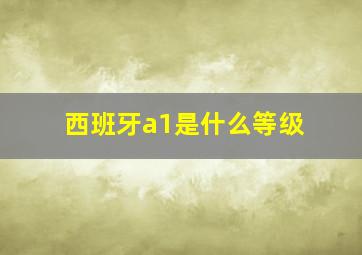 西班牙a1是什么等级