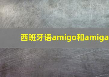 西班牙语amigo和amiga