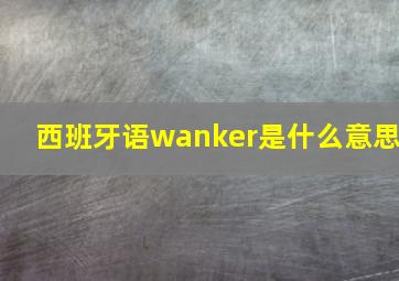 西班牙语wanker是什么意思