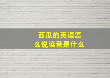 西瓜的英语怎么说读音是什么