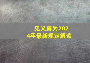 见义勇为2024年最新规定解读