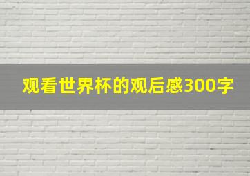 观看世界杯的观后感300字