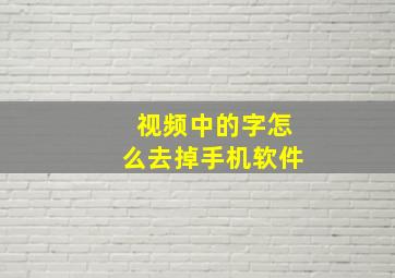 视频中的字怎么去掉手机软件