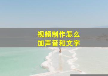 视频制作怎么加声音和文字