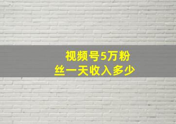 视频号5万粉丝一天收入多少