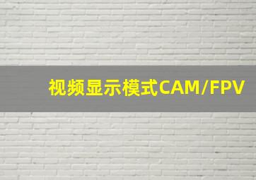 视频显示模式CAM/FPV