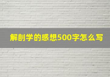 解剖学的感想500字怎么写