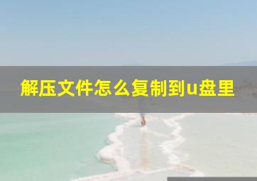 解压文件怎么复制到u盘里