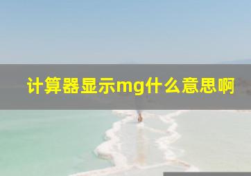 计算器显示mg什么意思啊