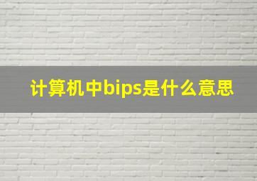 计算机中bips是什么意思