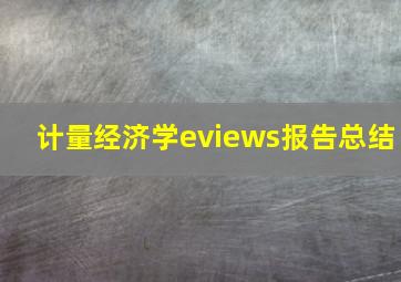 计量经济学eviews报告总结