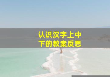 认识汉字上中下的教案反思