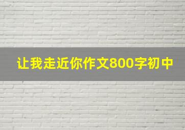 让我走近你作文800字初中