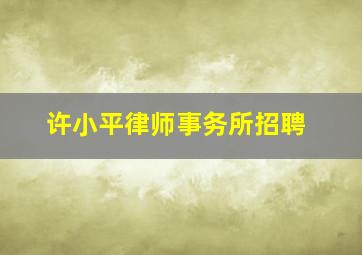 许小平律师事务所招聘