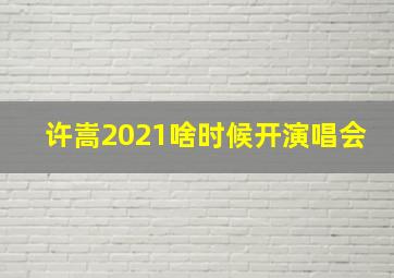 许嵩2021啥时候开演唱会