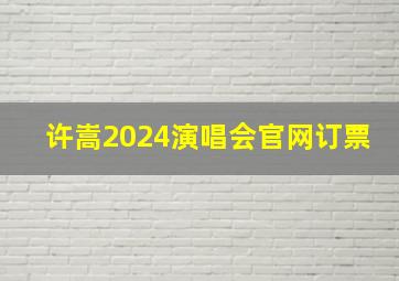 许嵩2024演唱会官网订票