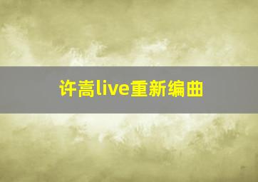 许嵩live重新编曲