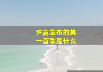 许嵩发布的第一首歌是什么