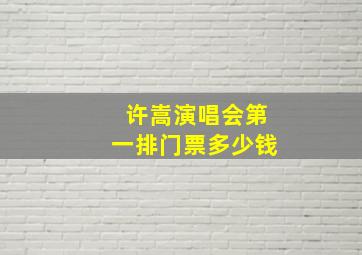 许嵩演唱会第一排门票多少钱