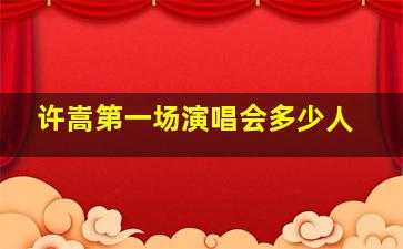 许嵩第一场演唱会多少人