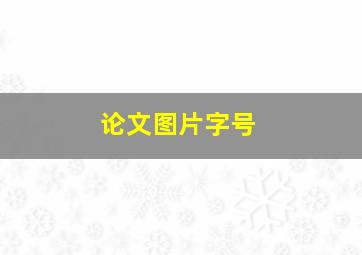 论文图片字号