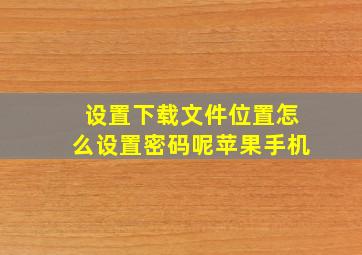 设置下载文件位置怎么设置密码呢苹果手机