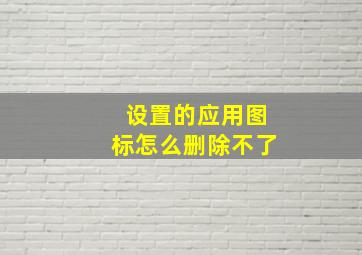 设置的应用图标怎么删除不了