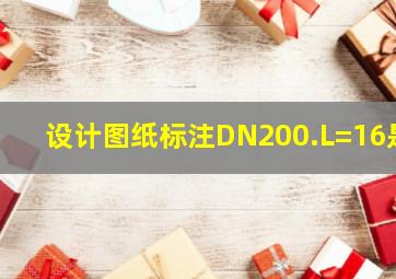 设计图纸标注DN200.L=16是