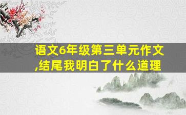 语文6年级第三单元作文,结尾我明白了什么道理