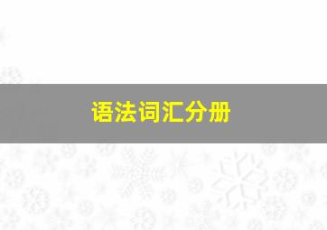 语法词汇分册