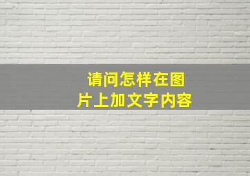 请问怎样在图片上加文字内容