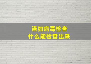 诺如病毒检查什么能检查出来