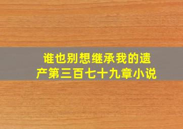 谁也别想继承我的遗产第三百七十九章小说