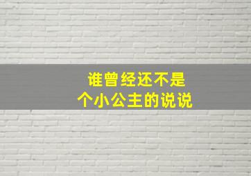 谁曾经还不是个小公主的说说