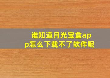 谁知道月光宝盒app怎么下载不了软件呢