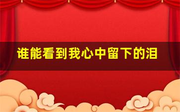 谁能看到我心中留下的泪