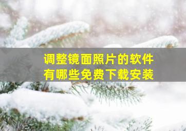 调整镜面照片的软件有哪些免费下载安装