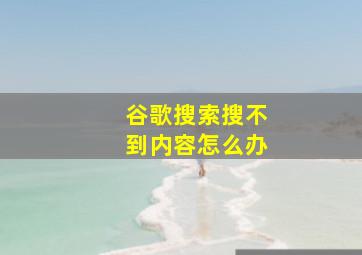 谷歌搜索搜不到内容怎么办