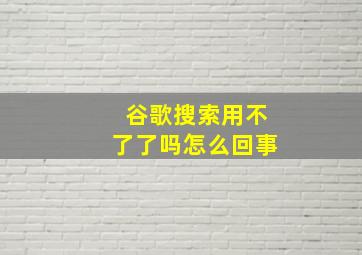 谷歌搜索用不了了吗怎么回事