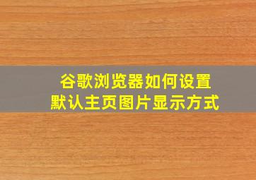 谷歌浏览器如何设置默认主页图片显示方式