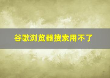 谷歌浏览器搜索用不了