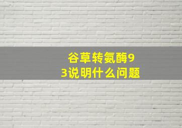 谷草转氨酶93说明什么问题