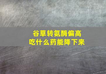 谷草转氨酶偏高吃什么药能降下来