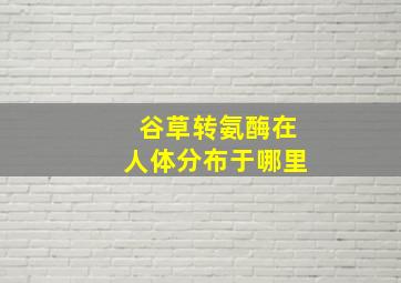 谷草转氨酶在人体分布于哪里