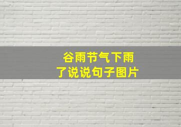 谷雨节气下雨了说说句子图片