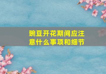 豌豆开花期间应注意什么事项和细节