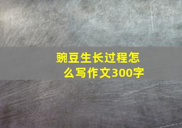 豌豆生长过程怎么写作文300字