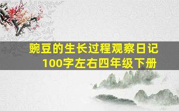 豌豆的生长过程观察日记100字左右四年级下册