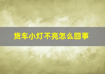 货车小灯不亮怎么回事