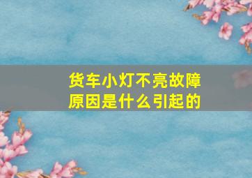 货车小灯不亮故障原因是什么引起的